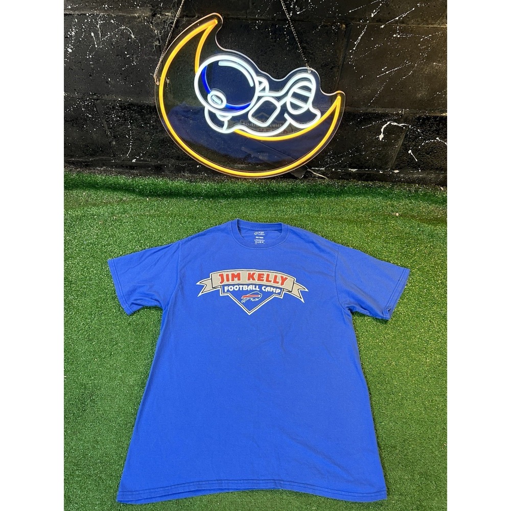 Vintage Jim Kelly Shirt Men's Medium MD Football camp T Shirt Buffalo Bills